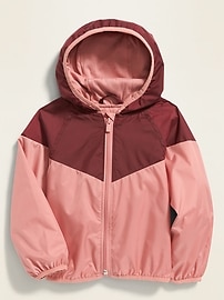 View large product image 4 of 4. Hooded Color-Blocked Windbreaker for Toddler Girls