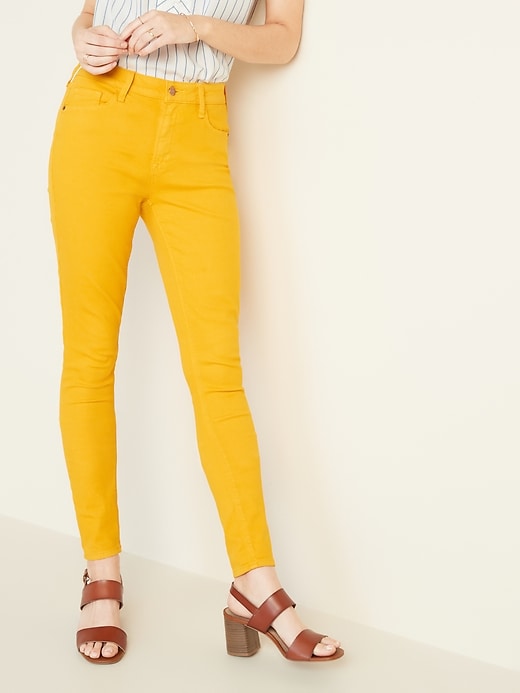 Image number 1 showing, Mid-Rise Rockstar Super Skinny Pop-Color Jeans for Women