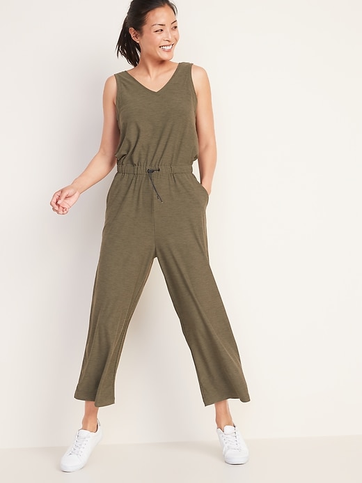 Image number 1 showing, Breathe ON Waist-Defined Sleeveless Jumpsuit for Women
