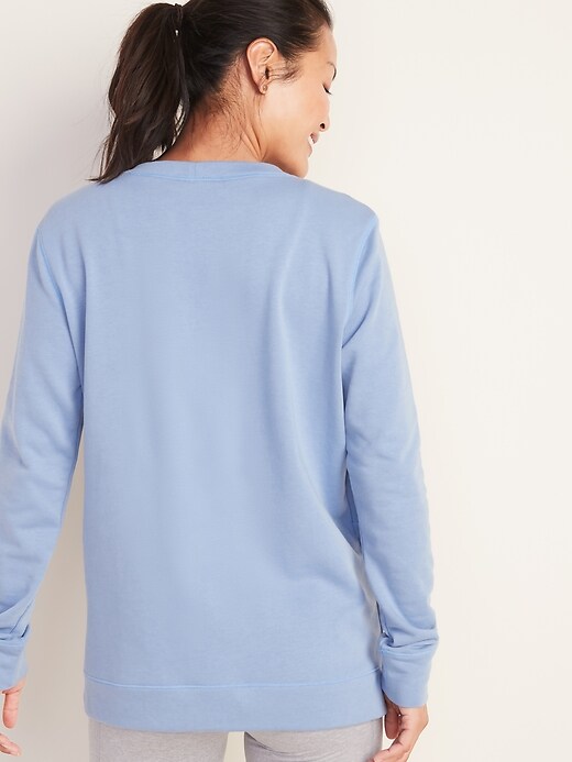 Image number 2 showing, Faux-Wrap French-Terry Sweatshirt for Women