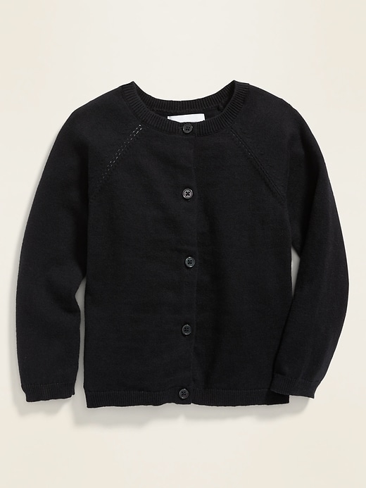 View large product image 1 of 2. Button-Front Crew-Neck Cardigan for Toddler Girls