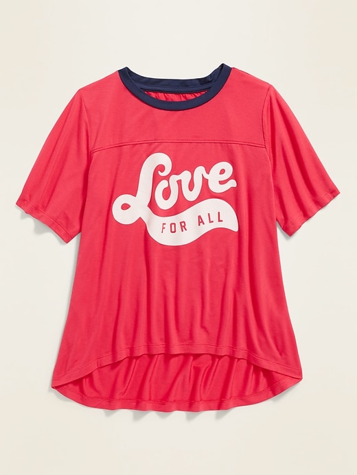 Team-Style Graphic Flutter-Sleeve Tee for Girls