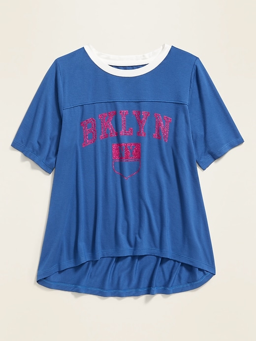 Team-Style Graphic Flutter-Sleeve Tee for Girls