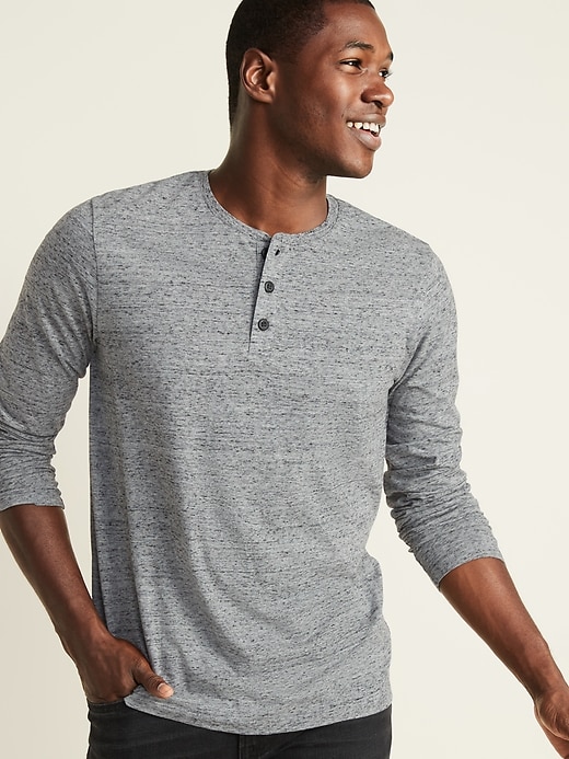 Old Navy Soft-Washed Long-Sleeve Henley for Men. 1