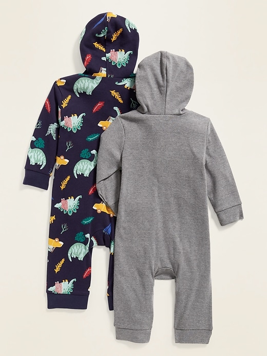 View large product image 2 of 2. Hooded Printed Henley One-Piece 2-Pack for Baby