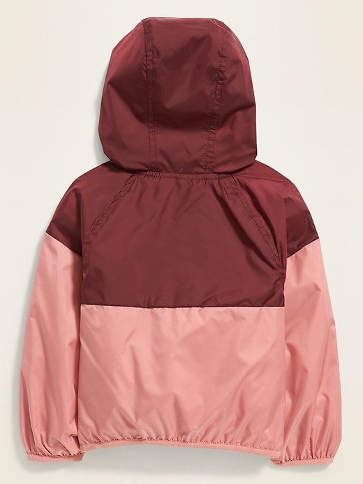 View large product image 2 of 4. Hooded Color-Blocked Windbreaker for Toddler Girls