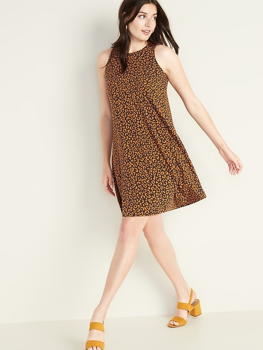 Image number 1 showing, Sleeveless Jersey Swing Dress for Women