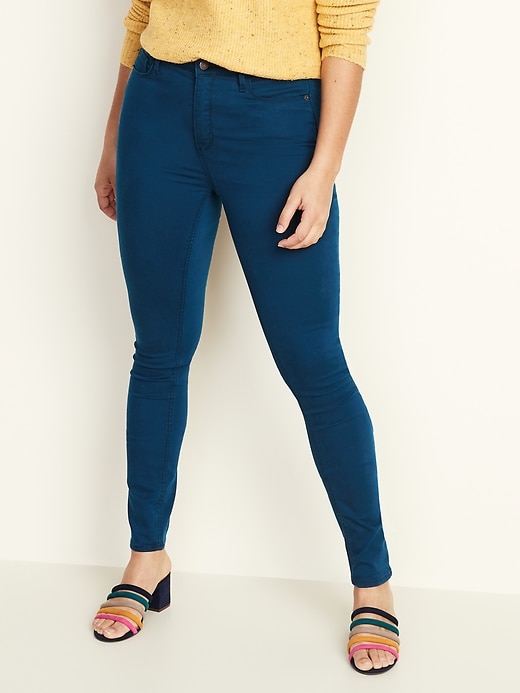 View large product image 2 of 2. High-Waisted Pop-Color Rockstar Super Skinny Jeans For Women
