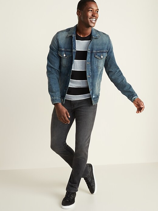 Image number 3 showing, Distressed Built-In Tough Jean Jacket