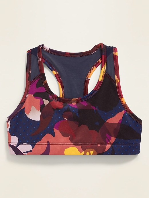 View large product image 1 of 1. Mesh-Trim Go-Dry Racerback Sports Bra for Girls