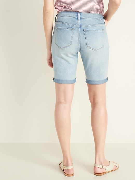 View large product image 2 of 2. Slim Jean Bermuda Shorts for Women - 9-inch inseam