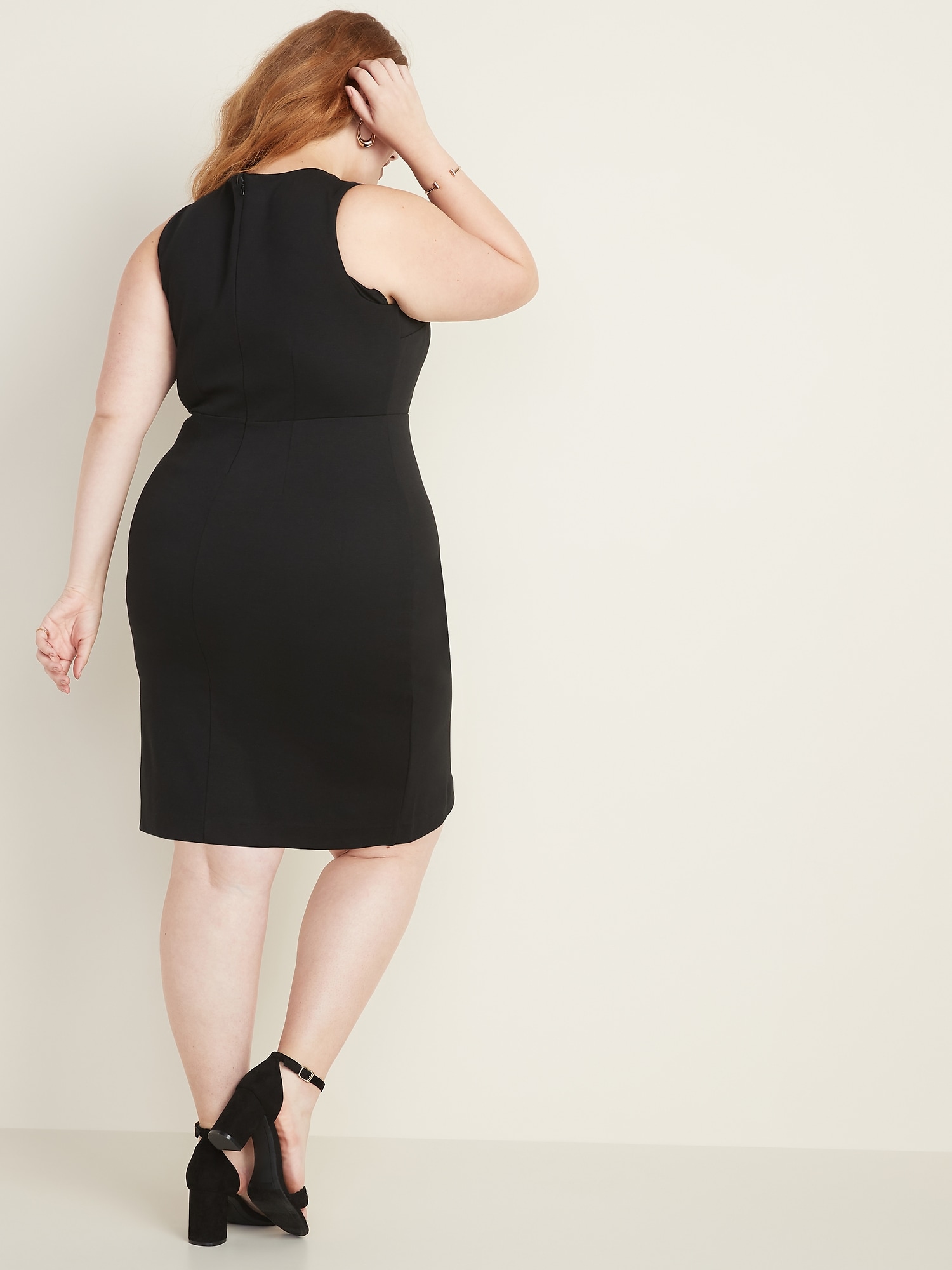 Secret Slim Plus Size Sleeveless Ponte Knit Sheath Dress Old Navy