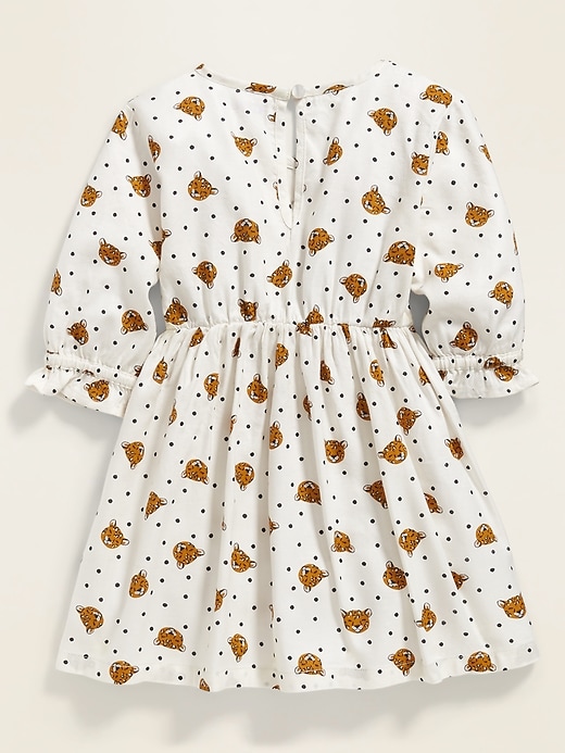 View large product image 2 of 4. Fit & Flare Twill Dress for Toddler Girls