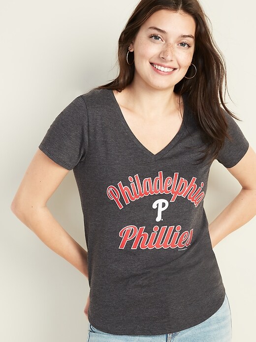 View large product image 1 of 1. MLB&#174 Team-Graphic V-Neck Tee for Women
