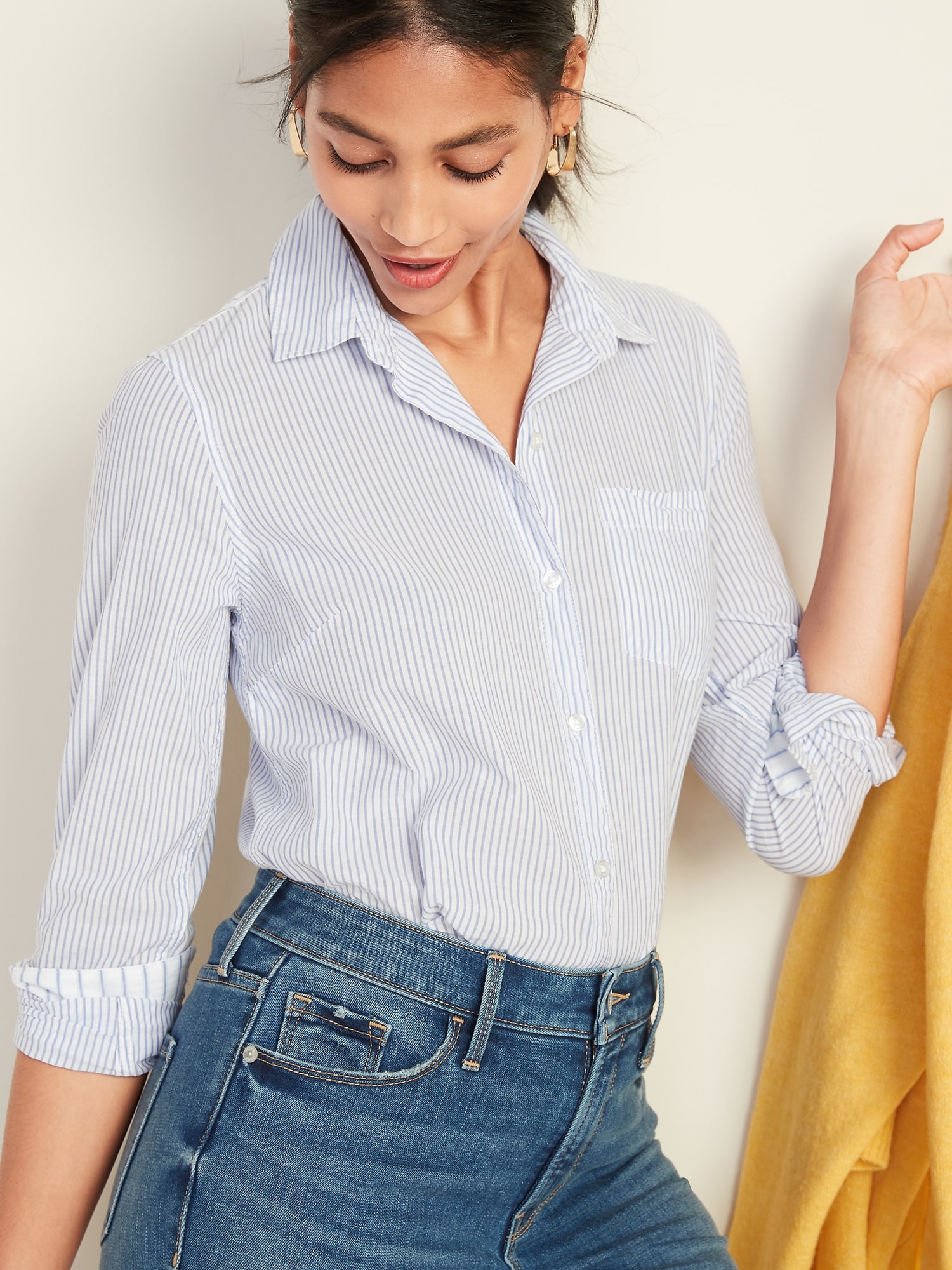 Mixed-Stripe Classic Shirt for Women | Old Navy