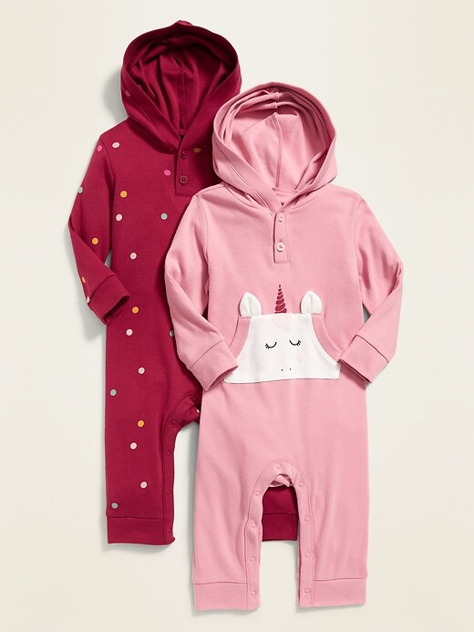 View large product image 1 of 2. Hooded Henley One-Piece 2-Pack for Baby