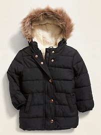 View large product image 4 of 4. Frost-Free Long Puffer Jacket for Toddler Girls