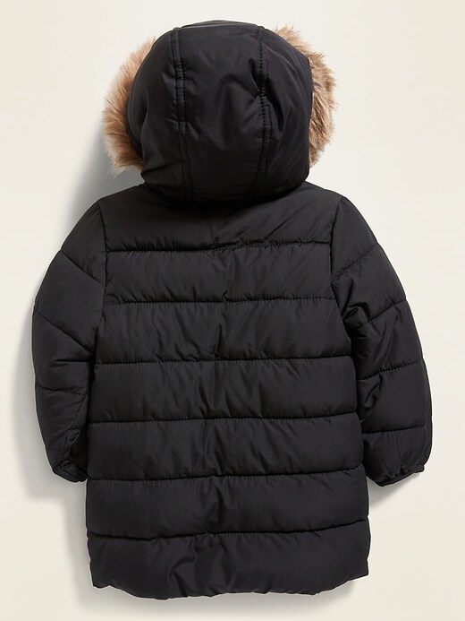 View large product image 2 of 4. Frost-Free Long Puffer Jacket for Toddler Girls