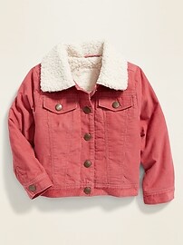 View large product image 4 of 4. Sherpa-Lined Corduroy Trucker Jacket for Toddler Girls