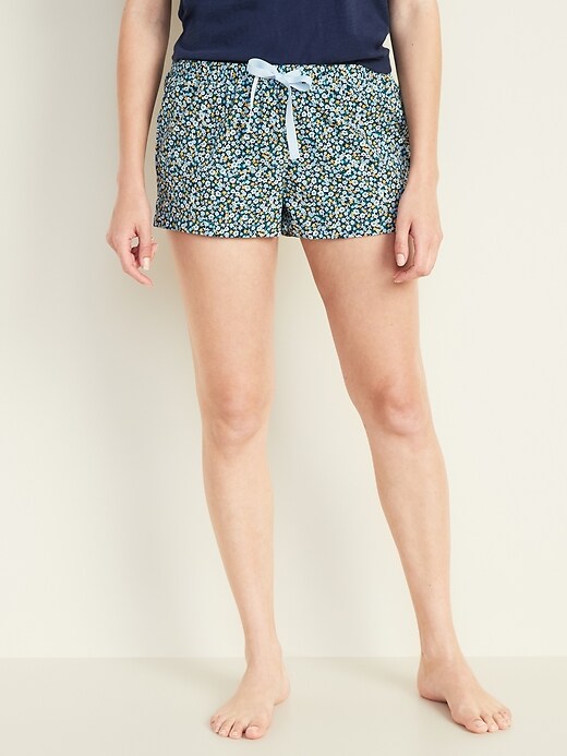 View large product image 1 of 1. Printed Poplin Boxers for Women - 2.5-inch inseam