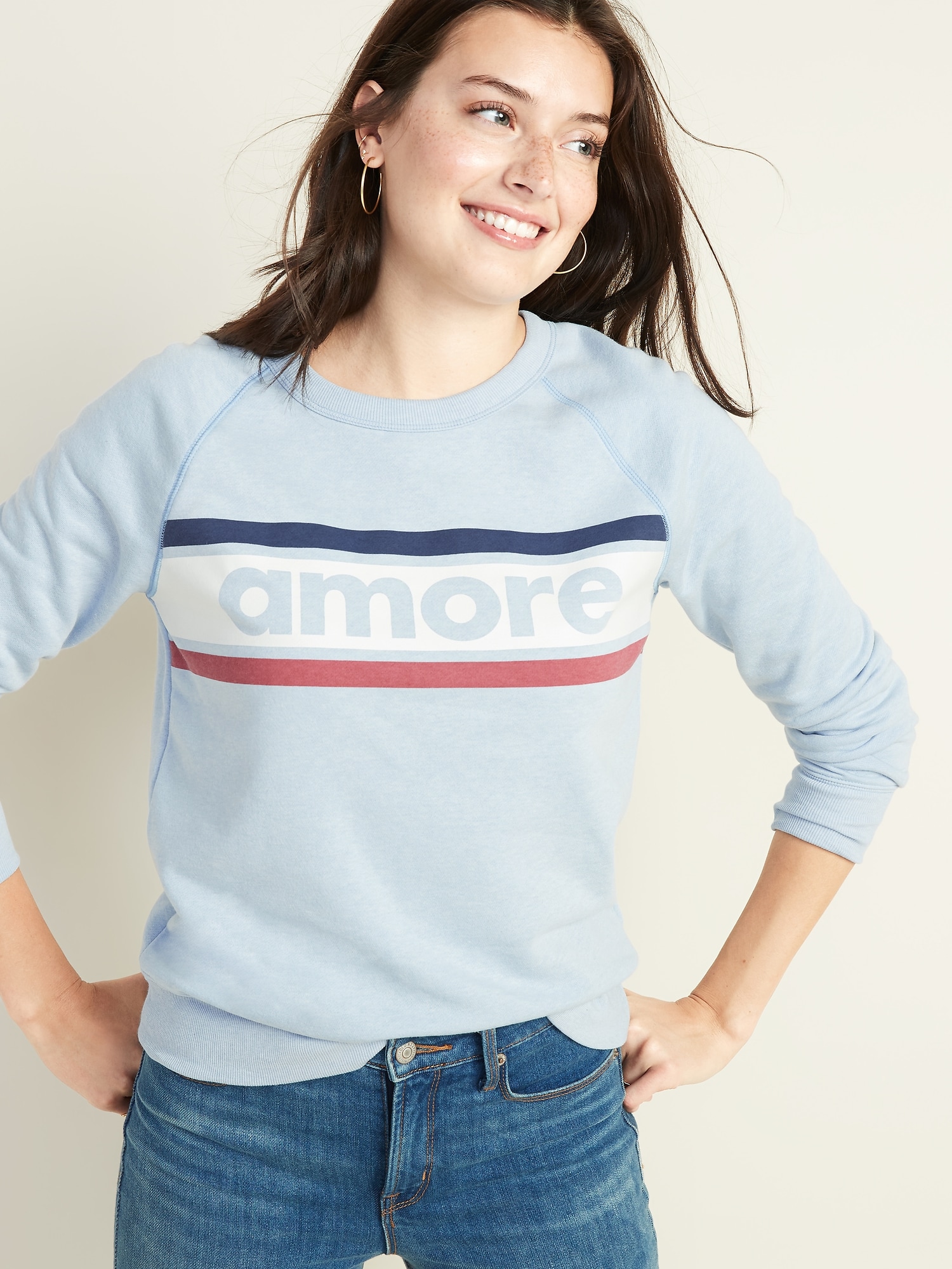 Relaxed Vintage Graphic Sweatshirt for Women