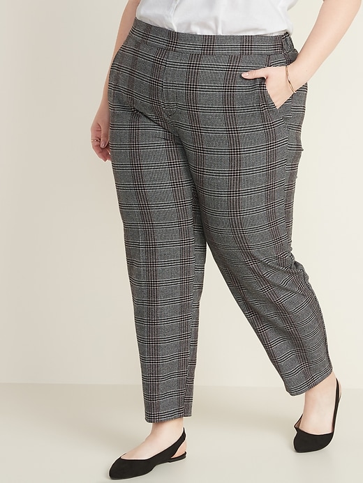 Image number 1 showing, Mid-Rise Secret-Slim Pockets Plus-Size Pull-On Straight Pants