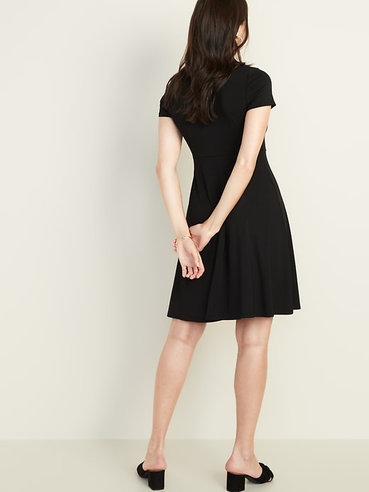 Image number 2 showing, Waist-Defined Faux-Wrap Jersey Dress for Women