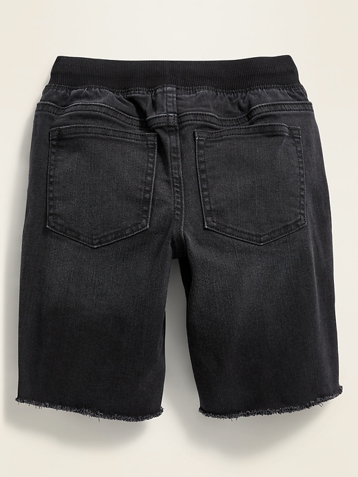 View large product image 2 of 3. Karate Rib-Knit Waist Built-In Tough Cut-Off  Jean Shorts for Boys
