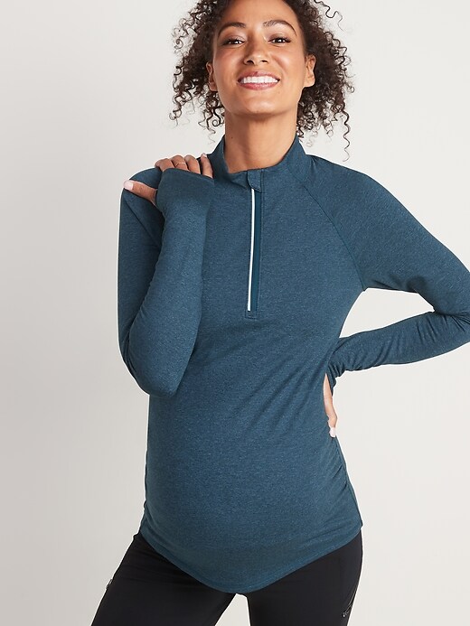 View large product image 1 of 1. Maternity Go-Dry 1/4-Zip Pullover