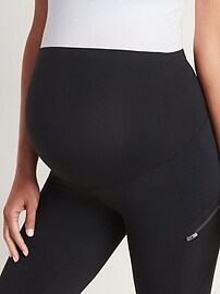 View large product image 3 of 3. Maternity Full Panel Moto Compression 7/8-Length Street Leggings