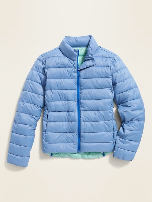 View large product image 1 of 3. Lightweight Packable Nylon Puffer Jacket for Girls