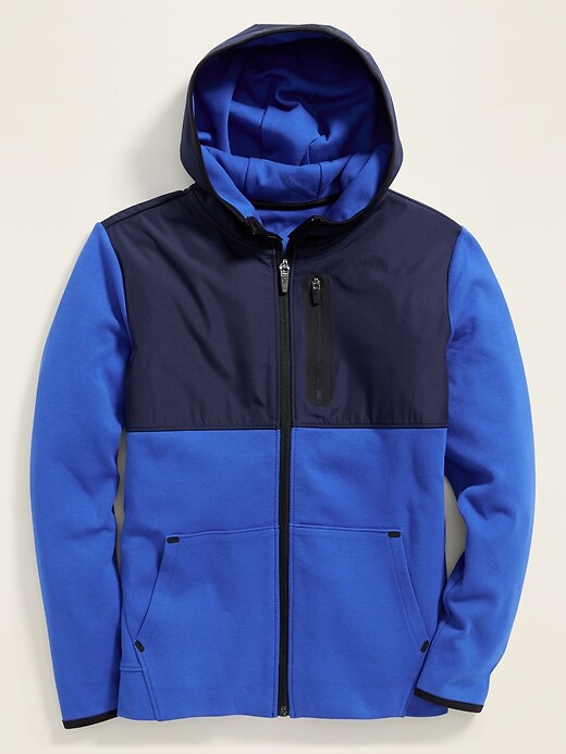 View large product image 1 of 3. Dynamic Fleece 4-Way-Stretch Color-Block Zip Hoodie For Boys