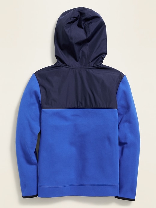 View large product image 2 of 3. Dynamic Fleece 4-Way-Stretch Color-Block Zip Hoodie For Boys