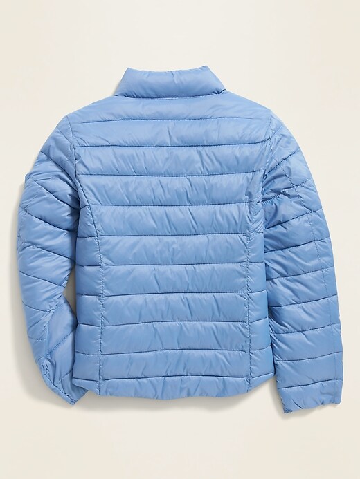 View large product image 2 of 3. Lightweight Packable Nylon Puffer Jacket for Girls
