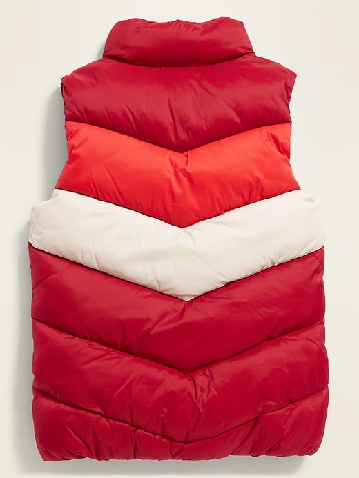 View large product image 2 of 3. Frost-Free Color-Blocked Quilted Puffer Vest for Girls