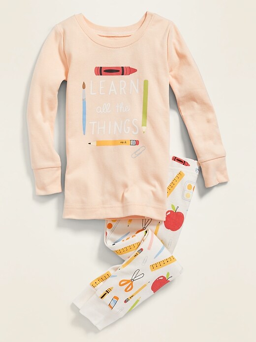 View large product image 1 of 1. "Learn All The Things" Pajama Set for Toddler & Baby