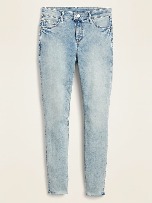 Image number 5 showing, Mid-Rise Acid-Wash Raw-Edge Rockstar Jeans for Women