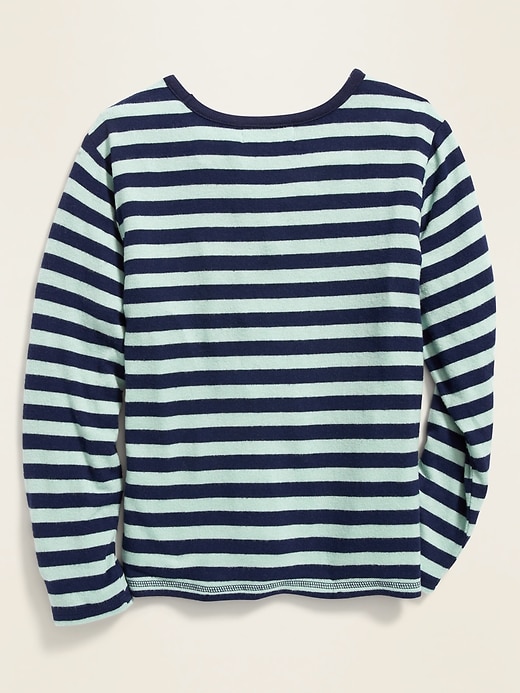 View large product image 2 of 3. Striped Plush-Knit Tie-Hem Top for Girls
