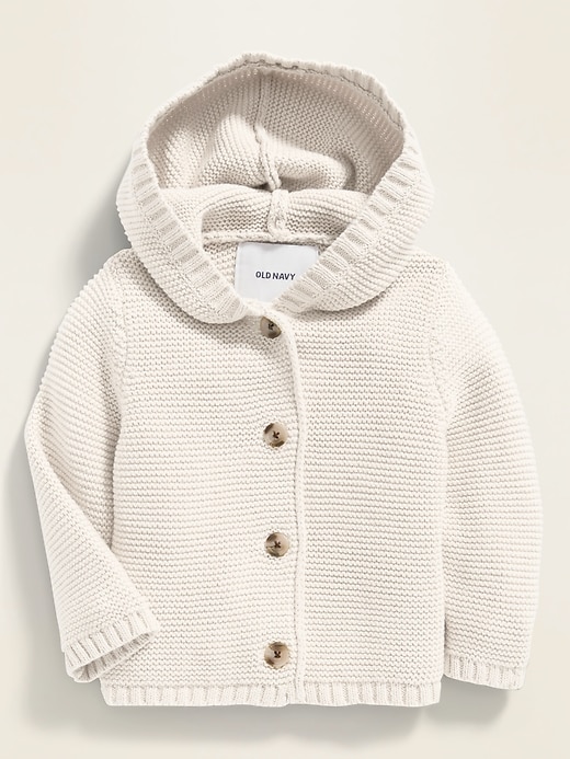 View large product image 1 of 1. Unisex Button-Front Hooded Sweater for Baby