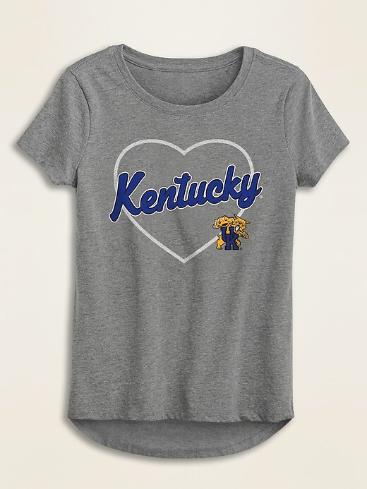 View large product image 1 of 1. College-Team Heart Graphic Tee for Girls