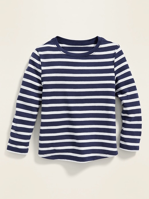 View large product image 1 of 2. Fitted Striped Long-Sleeve Tee for Toddler Girls