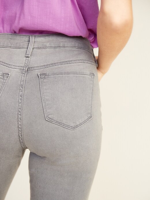 Image number 4 showing, Mid-Rise Gray-Wash Rockstar Super Skinny Jeans for Women