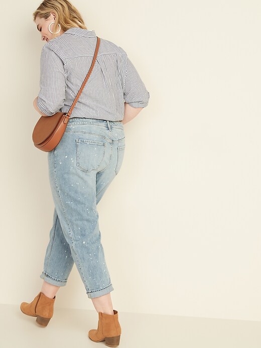 Image number 2 showing, Mid-Rise Plus-Size Boyfriend Straight Jeans