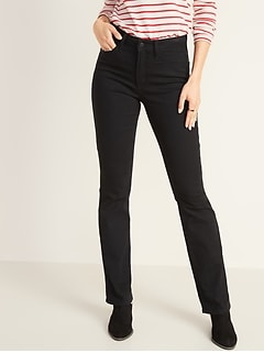 black high waisted bootcut jeans