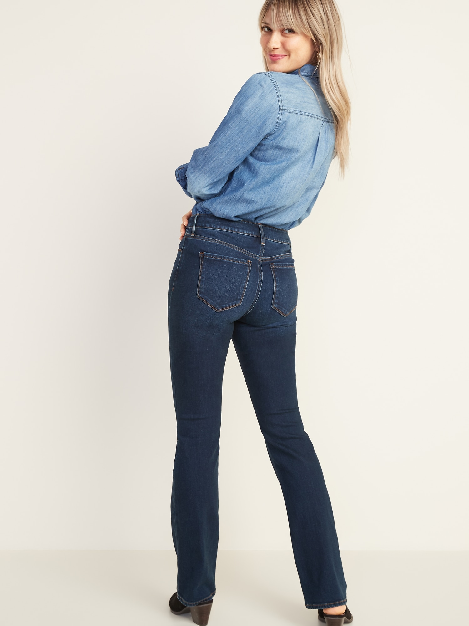 old navy mid rise bootcut jeans