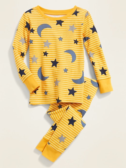 View large product image 1 of 1. Moon-And-Star-Print Pajama Set for Toddler & Baby