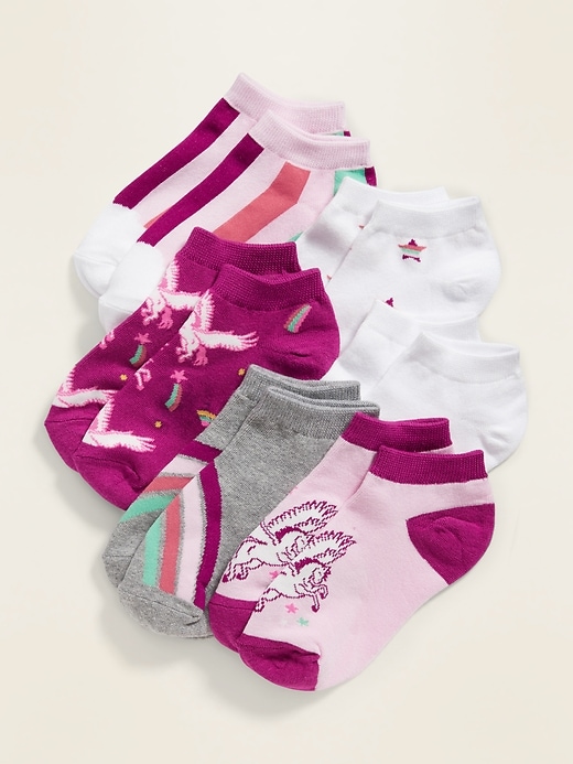 View large product image 1 of 1. No-Show Printed Socks 6-Pack for Girls