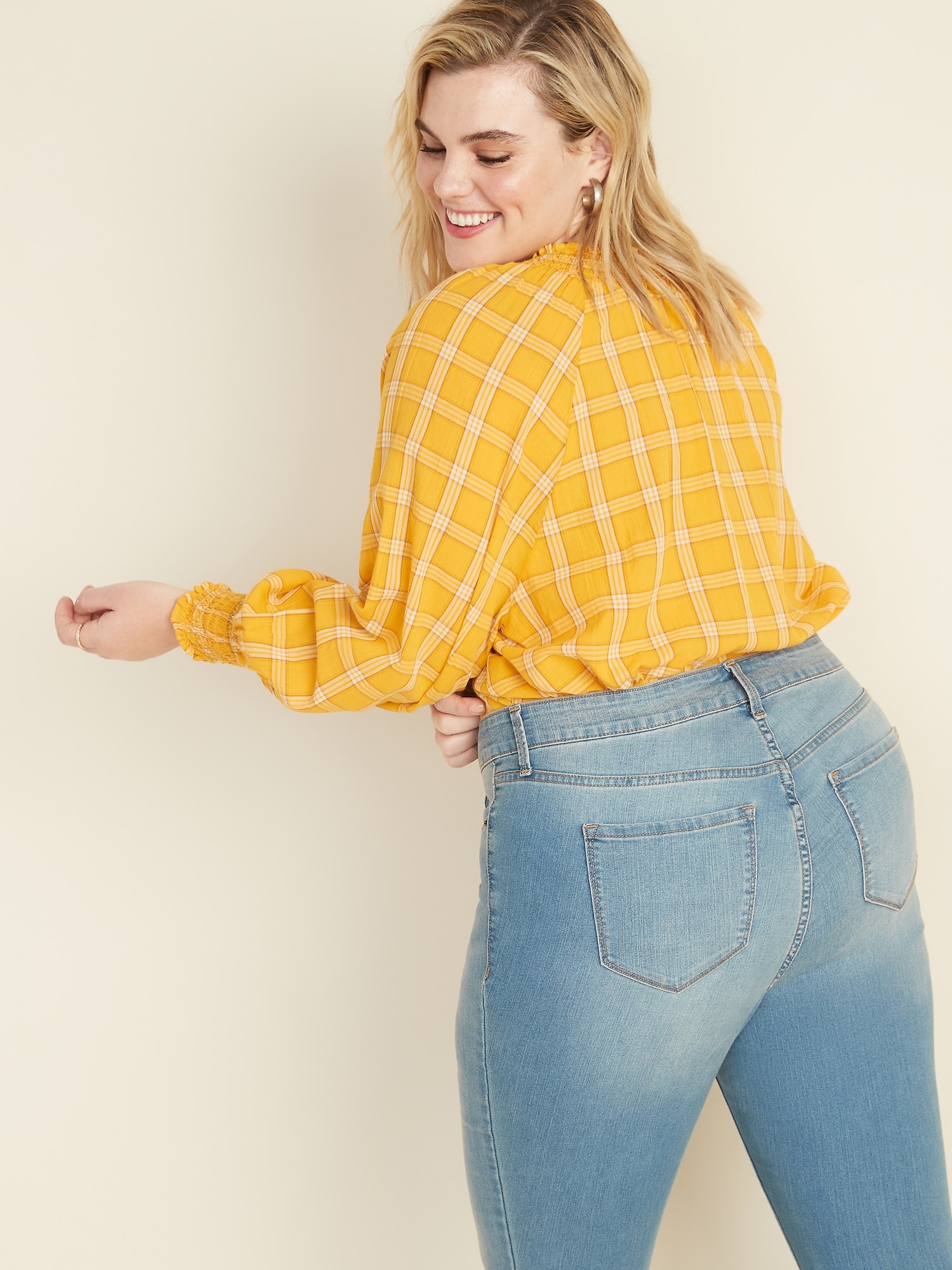 plus size yellow jeans