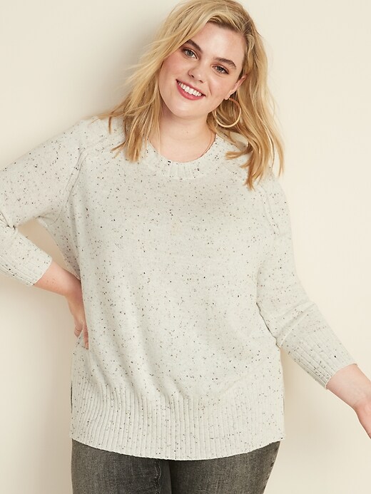 Image number 1 showing, Plus-Size Crew-Neck Sweater