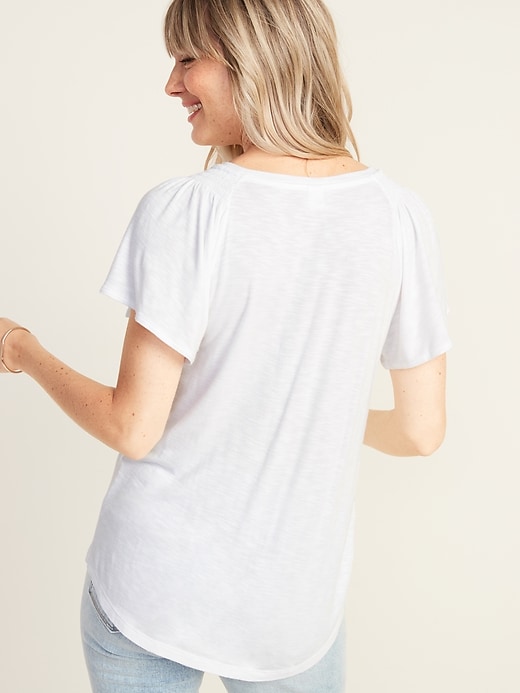 Image number 2 showing, Slub-Knit Smocked-Shoulder Top for Women